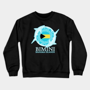 Caribbean Reef Sharks Bimini Bahamas Flag Crewneck Sweatshirt